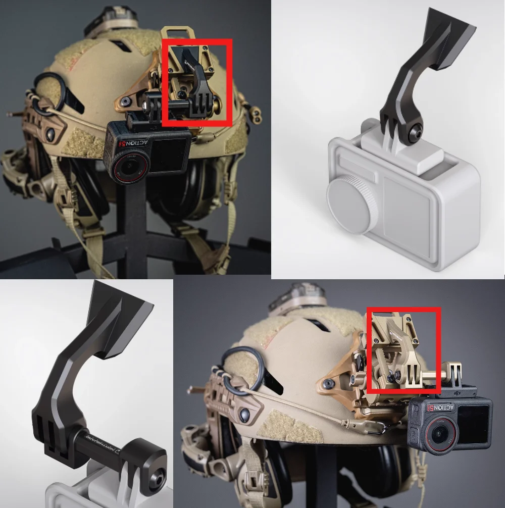 Soporte para casco táctico, brazo J para cámara deportiva, casco táctico, soporte NVG, brazo de conexión - imagen 2