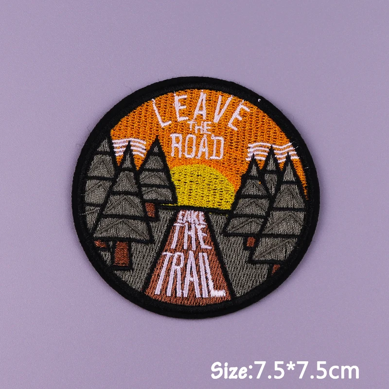 Parches bordados para planchar para acampar y senderismo, pegatinas para ropa, parche de paisaje en tela, insignias para ropa, parches termoadhesivos - imagen 5
