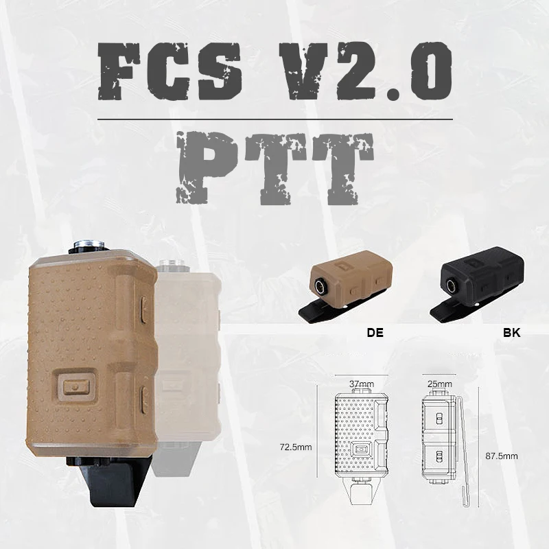 Adaptador KRYDEX FCS V20 PTT compatible con auriculares tácticos con conector de Radio Comtac III RAC - imagen 4