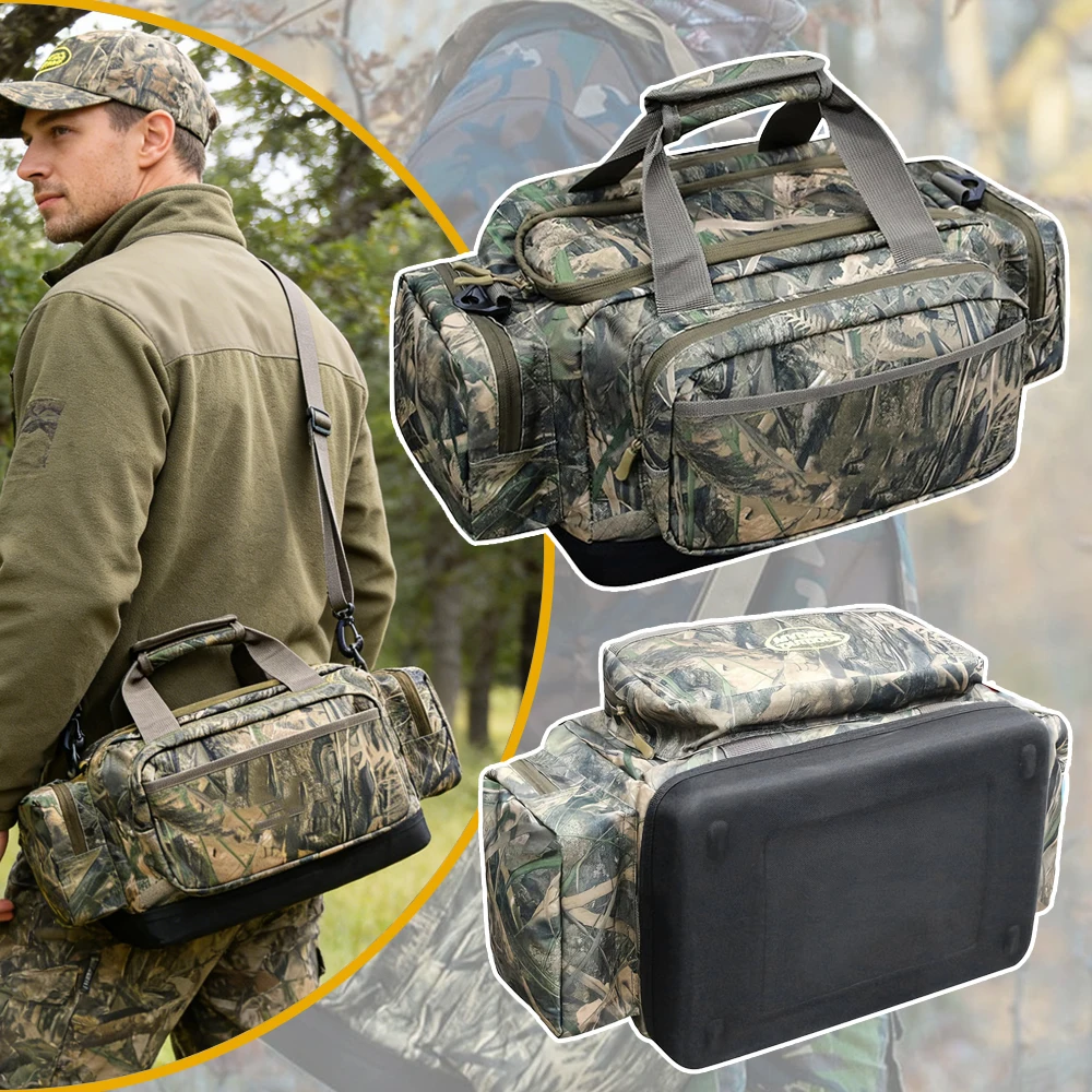 Bolso de mano resistente para caza de patos al aire libre, bolso de hombro flotante para caza, bolso ciego de camuflaje con bolsa de PVC transparente, fondo duro