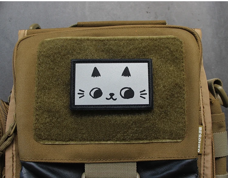 Parche de gato bonito, insignia de moral reflectante, estampado de gancho y bucle, brazalete táctico, pegatinas de mochila - imagen 5