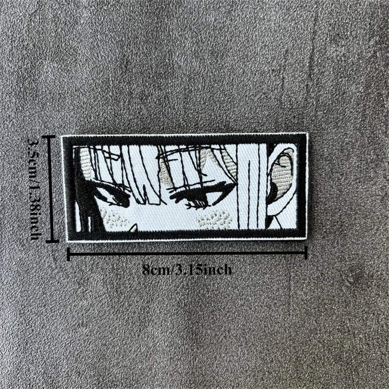 Parche bordado de ojos de chica táctica para ropa, insignia de moral, gancho, parches de Anime, pegatinas para mochila, brazalete - imagen 4