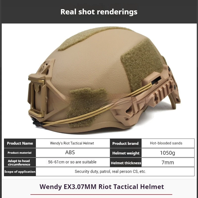 Wendy's-casco balístico de seguridad para pistola de aire táctica, ajustable, para caza al aire libre, CS, equipo deportivo para bicicleta, 3,0 - imagen 5