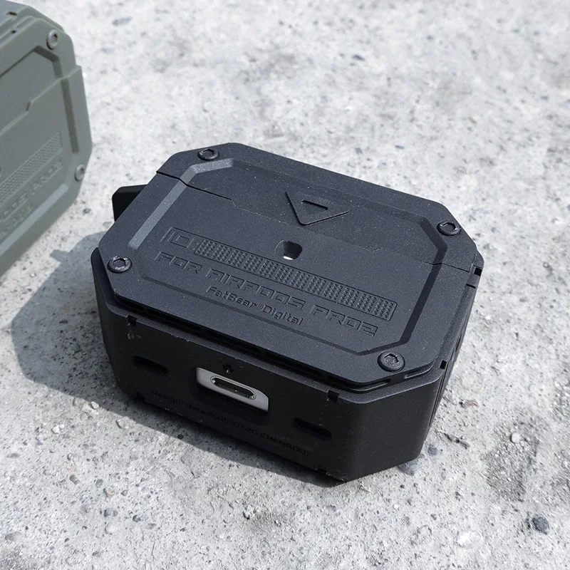 Auriculares inalámbricos con Bluetooth, estuche de protección contra caídas, caja de carga, estilo táctico, aplicable a Airpods Pro2 Gen2 - imagen 3