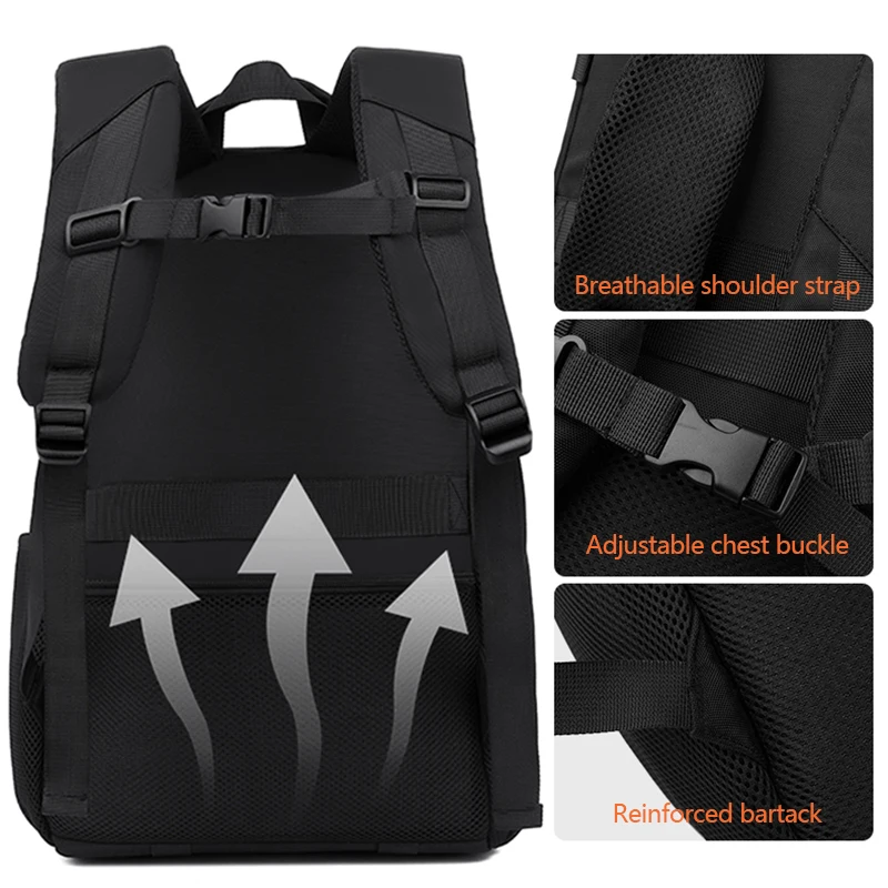 Mochila para senderismo y acampada para hombre, viaje, deportes al aire libre, entrenamiento, senderismo, mochila reflectante, viaje de negocios, bolsas para ordenador portátil para estudiantes - imagen 3