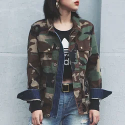Chaqueta táctica BDU mujer – Estilo militar vintage vaquero