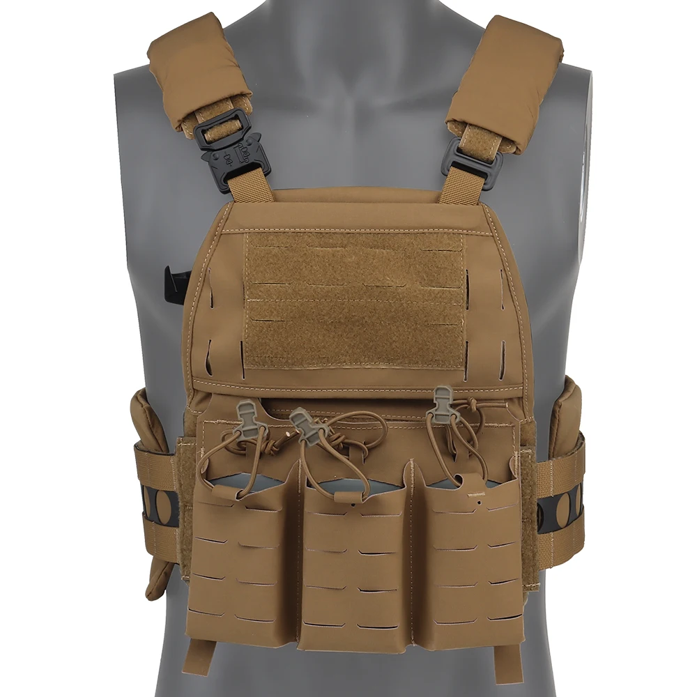 Chaleco táctico V5 PC portador de placa, armadura corporal Modular, portátil, caza, MOLLE, entrenamiento del ejército, Airsoft, con Triple bolsa Mag