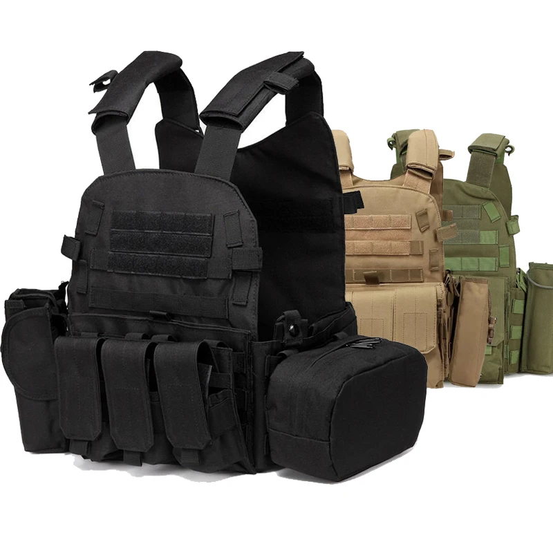 Chaleco táctico de camuflaje para hombre, chaleco Molle de Airsoft para caza al aire libre, entrenamiento de combate CS, a prueba de balas, 6094 - imagen 3