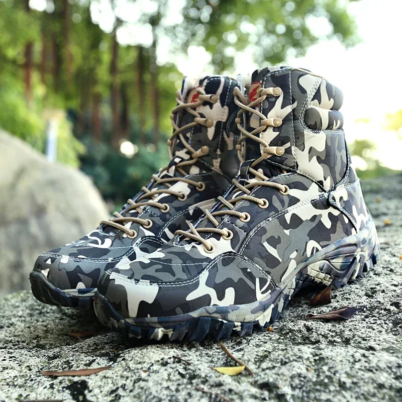 Bota de camuflaje para hombre, botines impermeables de lona de alta calidad, combate táctico, desierto, primavera 2024 - imagen 2
