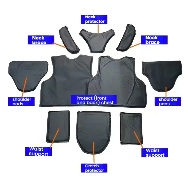 NIJ IIIA PE Panel balístico insertos de armadura corporal placa de armadura suave forro de chaleco a prueba de balas para cuello hombro cintura ingle - imagen 3