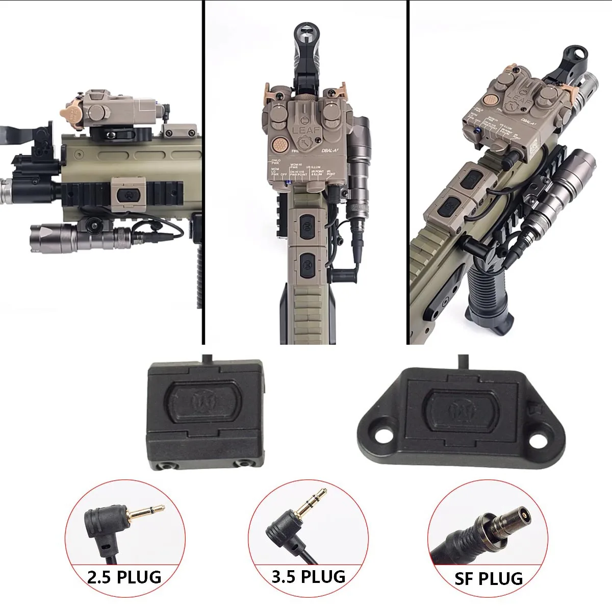SureFire M300 M600 interruptor remoto de presión linterna ModButton Lite compatible con Mlok Keymod Picatinny Rail interruptor láser DBAL A2 PEQ15