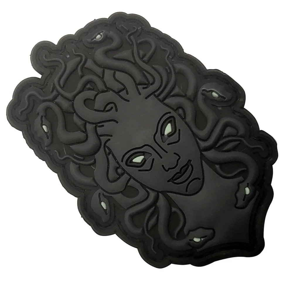parches velcro mochila tácticos de bordados Medusa luminosa mitología griega PVC apliques bordados Velcros parche gancho cierre moral para bolsos, mochilas Molle, chalecos - imagen 5
