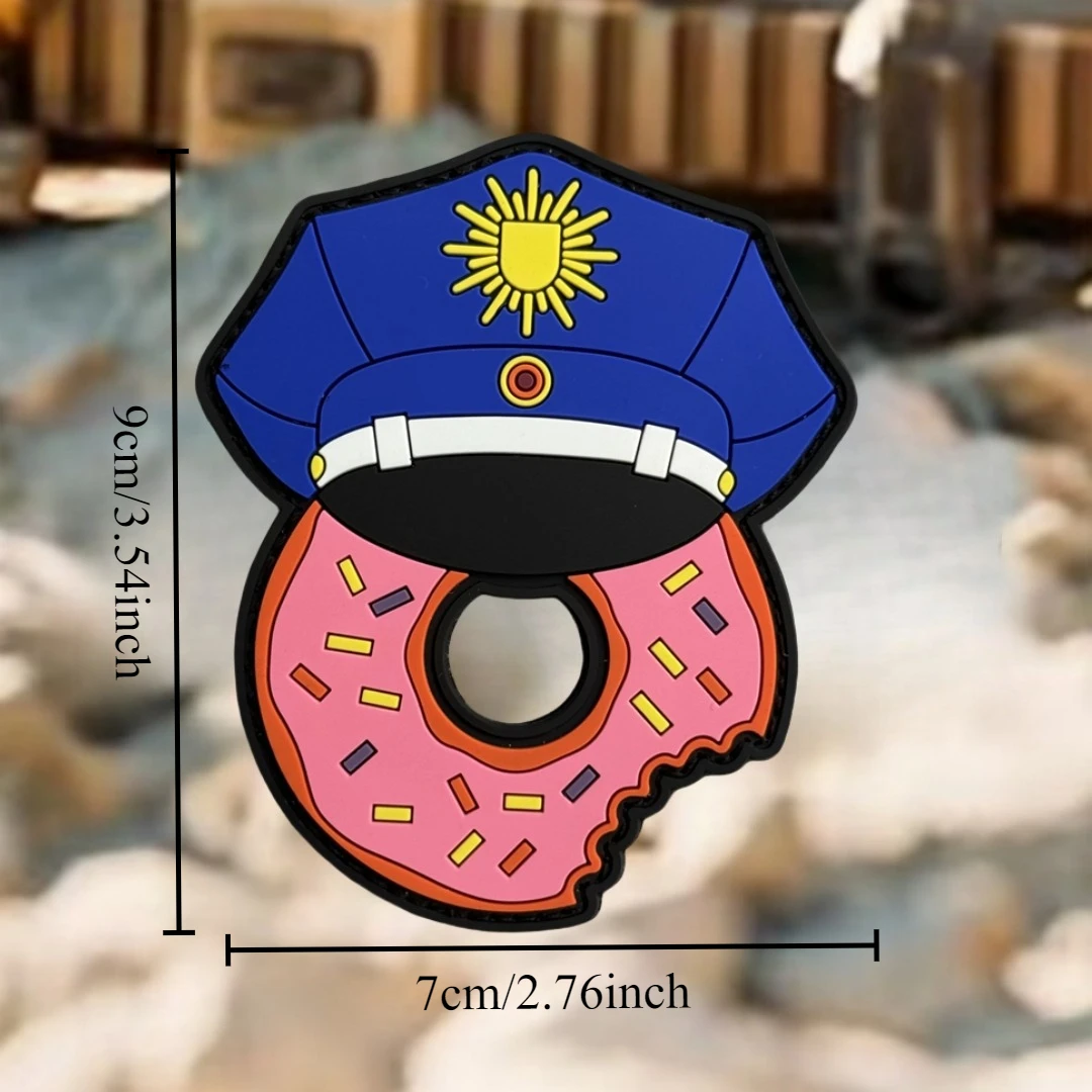 Un Donut usando un sombrero Unny Morale insignia parche táctico militar brazalete PVC gancho y bucle al aire libre mochila accesorios pegatinas - imagen 2