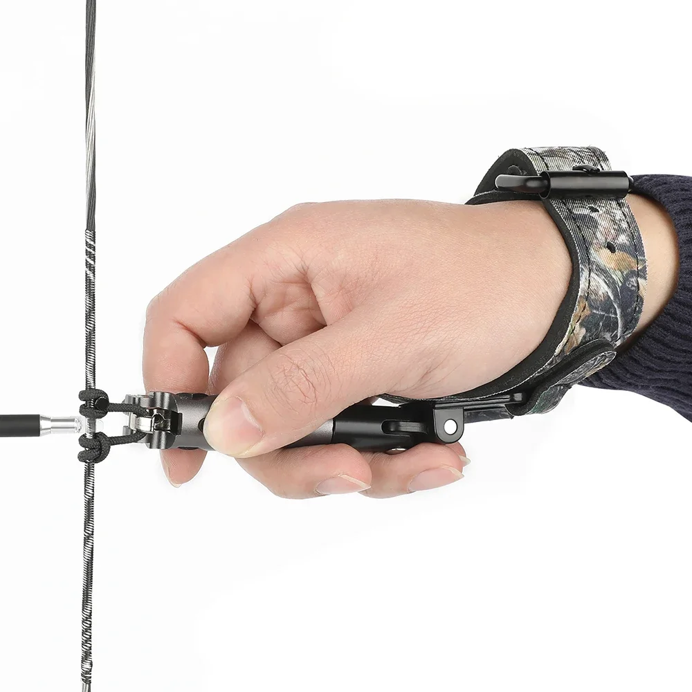 Pinza de arco compuesta de Tiro con Arco ajustable, Ayuda de liberación, muñequera de caza profesional, disparador de pulgar para accesorios de tiro con arco - imagen 3
