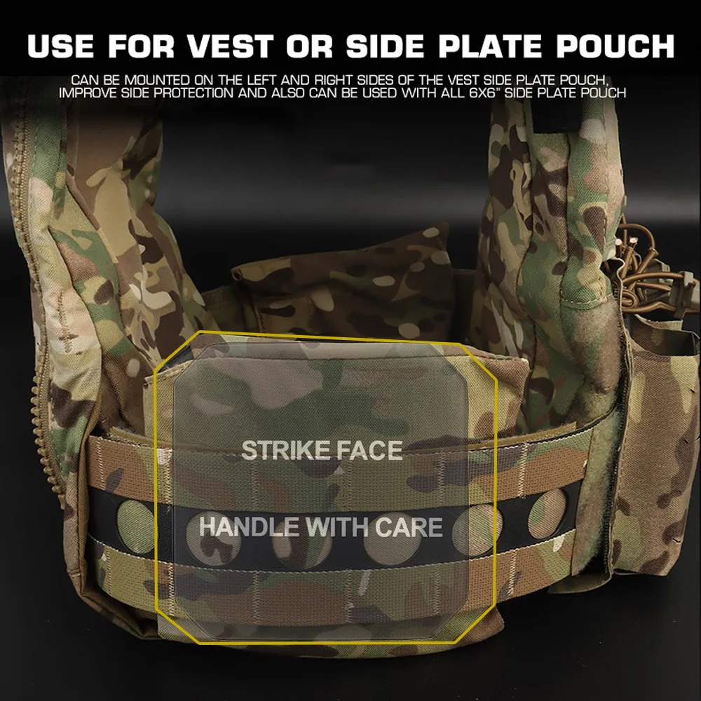 Chaleco táctico JPC CPC, portador de placa, paneles de inserción EVA, almohadillas de bolsa lateral, chalecos de Paintball Airsoft de 6x6 ", placas de choque a prueba de golpes, 2 uds. - imagen 4