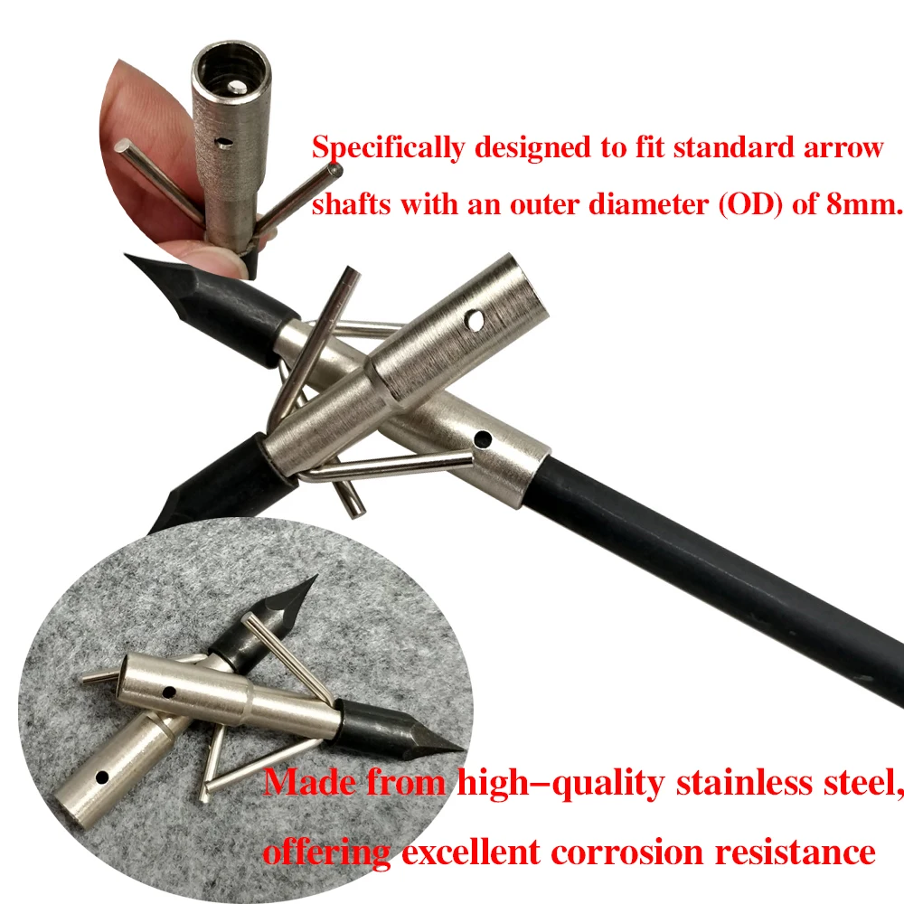 6/12 Uds tiro con arco 280 Gr puntas anchas de pesca con arco puntas de flecha de pesca arco compuesto recurvo punto de caza de ballesta - imagen 3