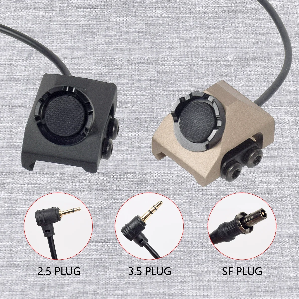 Interruptor remoto de presión de botón caliente de la unidad táctica para linterna SureFire M300 M600 DBAL-A2 PEQ15 láser enchufe de 2,5mm apto para riel de 20mm - imagen 3