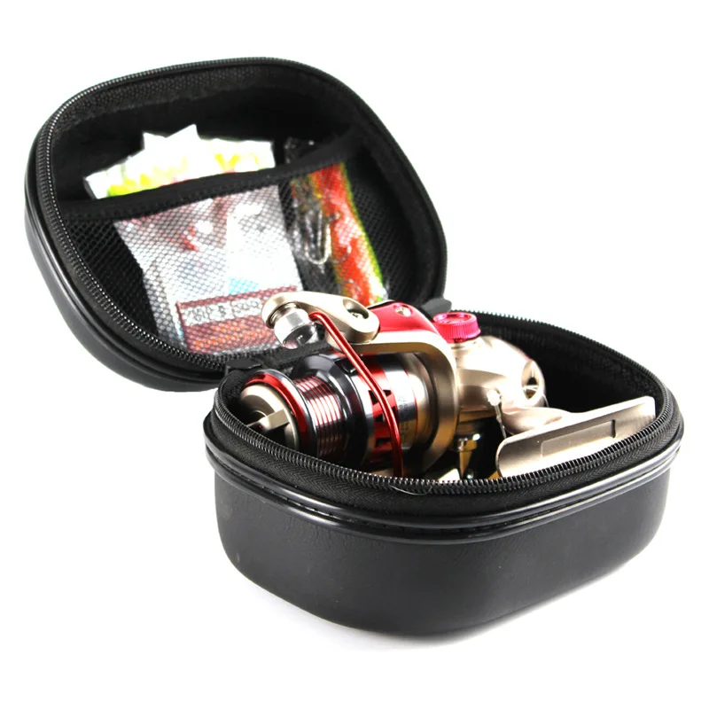 Bolsa de carrete de pesca al aire libre de PU, cubierta protectora EVA, funda protectora para carrete giratorio, almacenamiento de aparejos de pesca - imagen 3