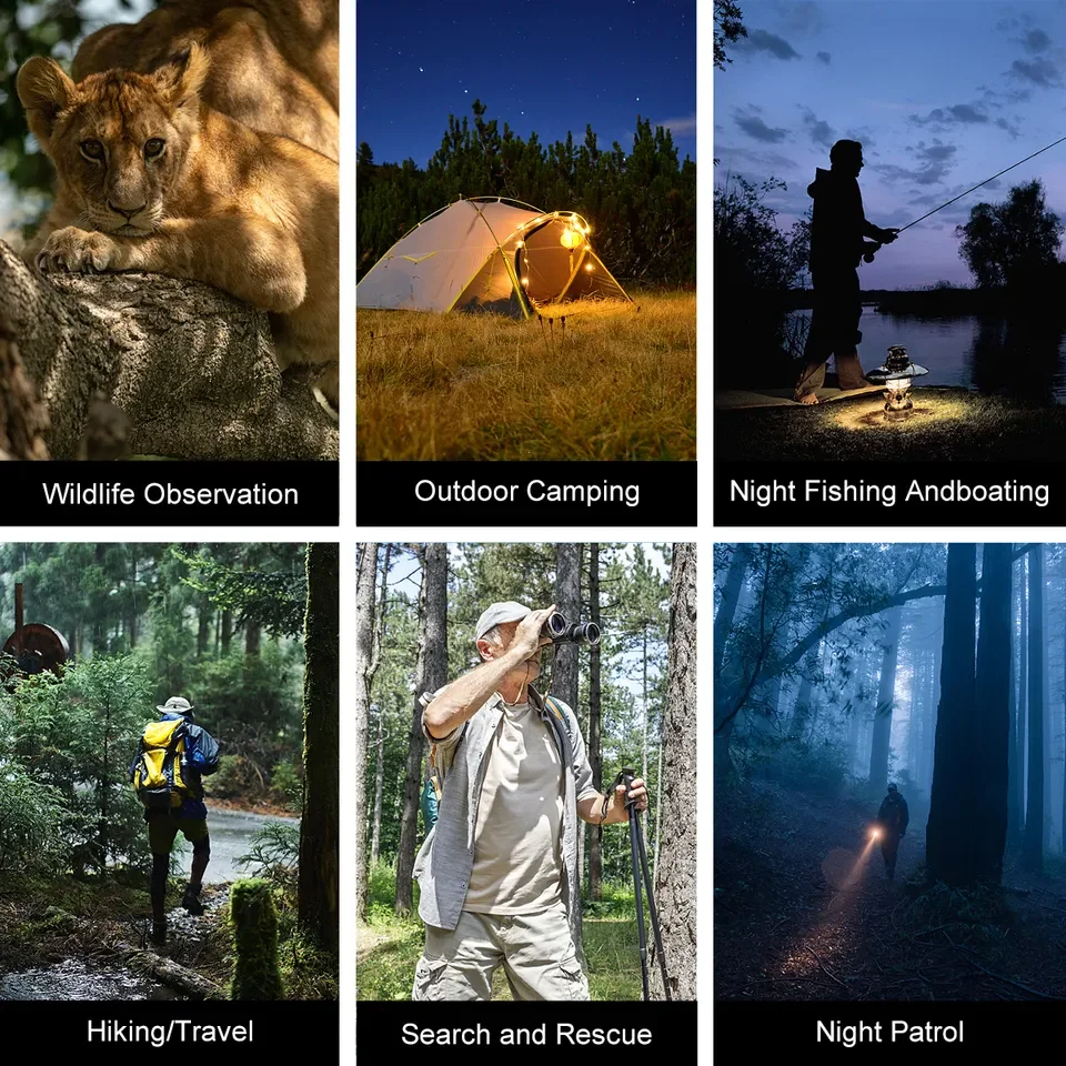 Binoculares infrarrojos WiFi con visión nocturna para caza y camping
