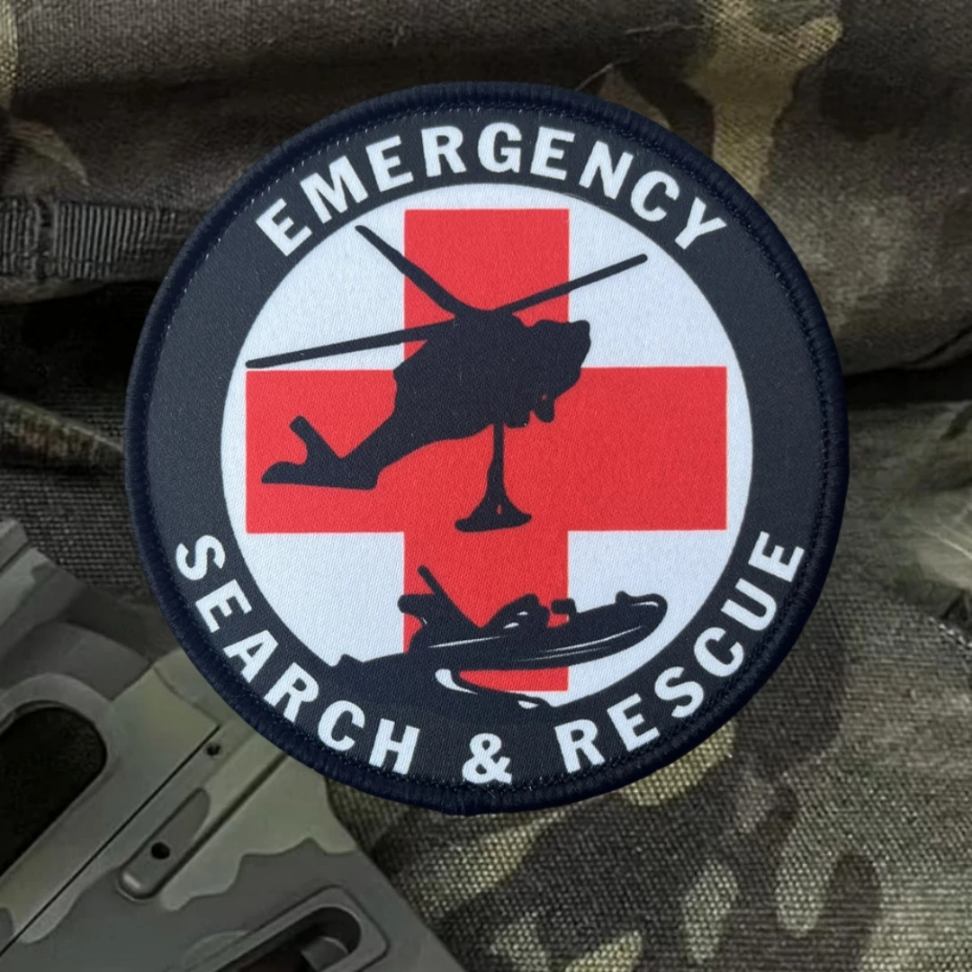 Parche de búsqueda y rescate, insignia de moral táctica, parches de gancho y bucle impresos en ropa, brazalete militar, pegatina para mochila - imagen 3