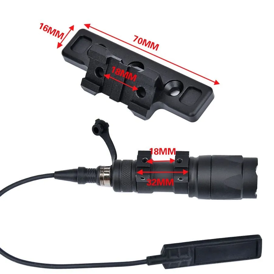 WADSN M600C M300A linterna táctica m-lok Keymod montaje Offset Rail arma de caza Scout luz M600 M300 Airsoft Accesorios - imagen 4