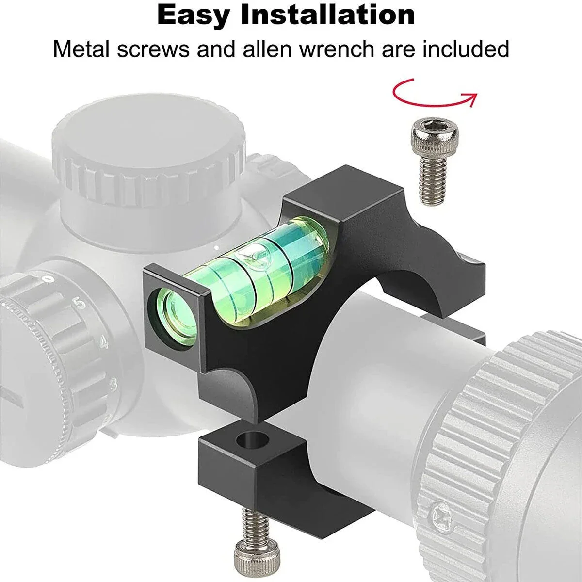 Mira telescópica táctica, medidor de burbuja, equilibrio de nivel para anillo de 25,4mm, 30mm, riel Picatinny de 20mm, adaptador de alcance para Rifle de caza - imagen 2