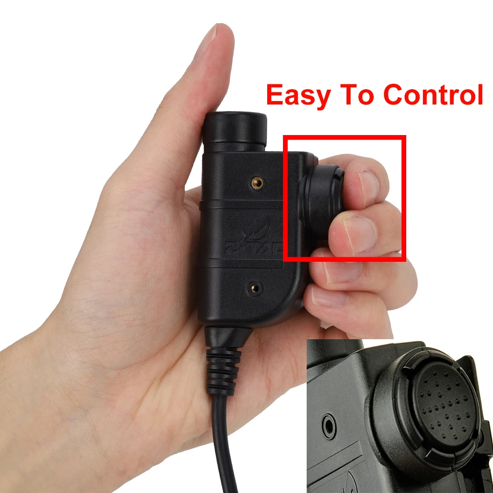 Z-tac accesorios de auriculares PTT táctiles BAOFENG 5R PTT militar zSilynx U94 Kenwood/PHONE/ICOM/MILAND/MOTOROLA - imagen 3