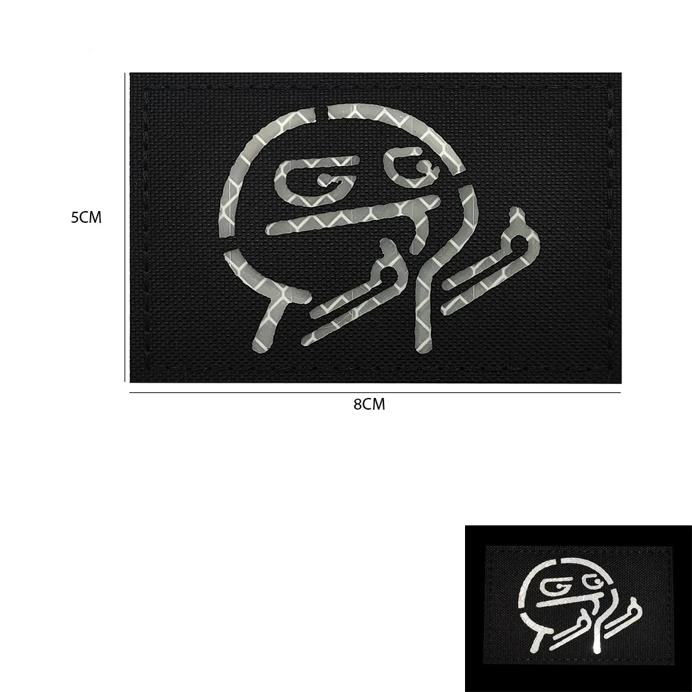 Logotipo creativo de dibujos animados de moral, parche luminoso reflectante, gancho y bucle, capítulo de moral, insignia militar para exteriores, brazalete, mochila DIY - imagen 5