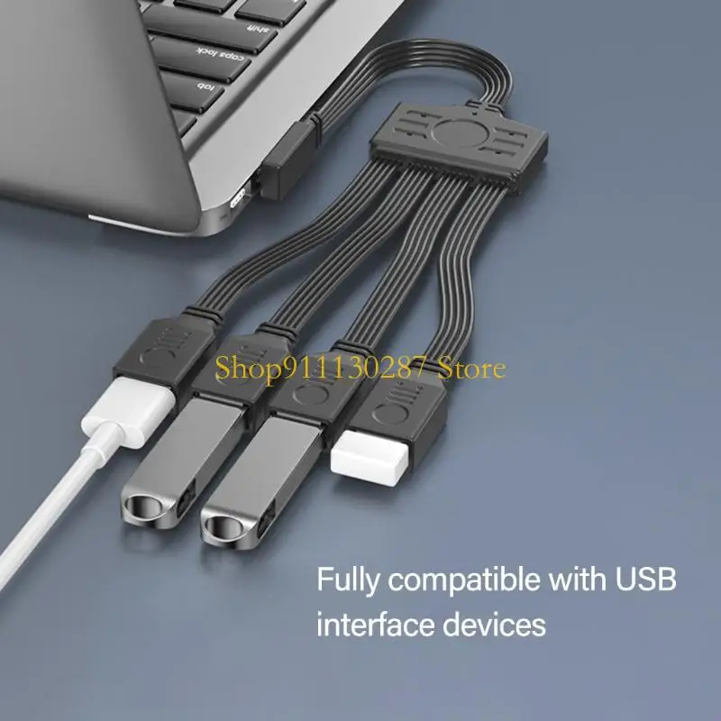 J1HC 4 en 1 Cable divisor USB Cable portátil USB2.0 para cargar transferencia datos - imagen 3