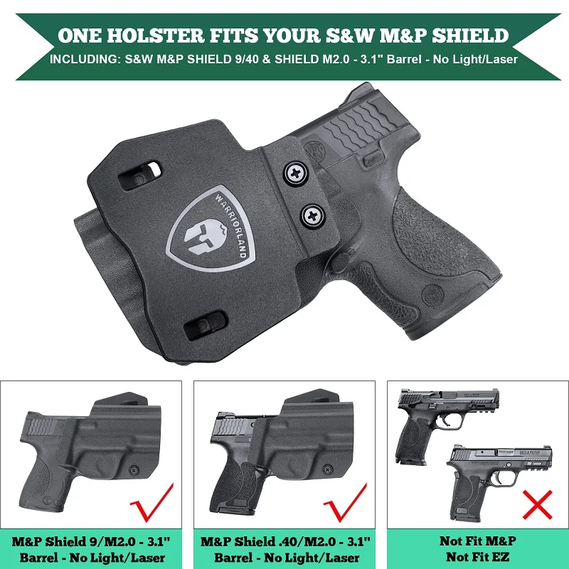 M & P Shield-funda de 9mm/.40, soporte táctico OWB Kydex, compatible con Smith & Wesson M & P 9mm/.40 S & W Shield & Shield M2.0, soporte derecho para pistola - imagen 2