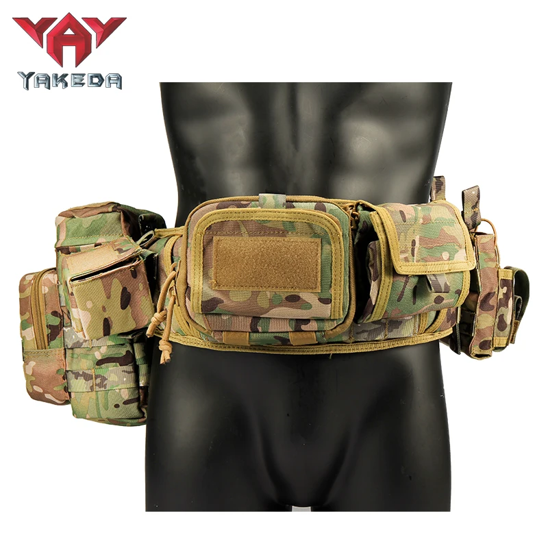 Yakeda-cinturón táctico acolchado MOLLE ajustable, funda para revistas, bolsa para dispositivos de caza, riñonera de combate - imagen 5