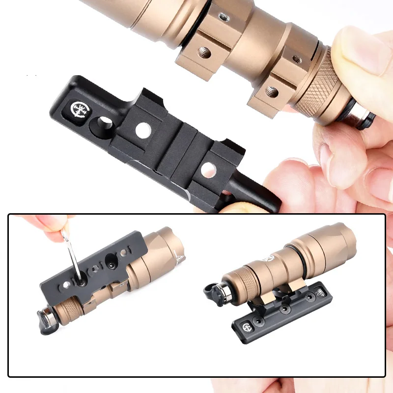 WADSN táctico Surefir M600 M300 luz Thorntail2 soporte de linterna para Mlok Keymo Rail CNC aleación de aluminio Metal - imagen 3