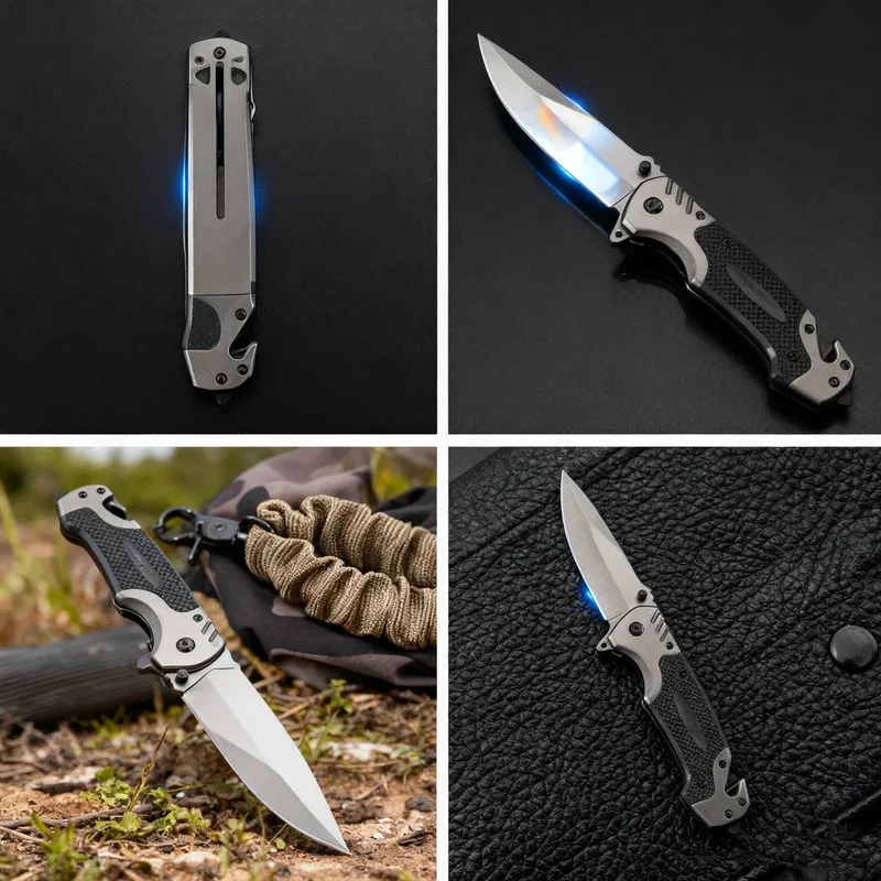 Navaja táctica plegable de acero inoxidable EDC para supervivencia - imagen 5