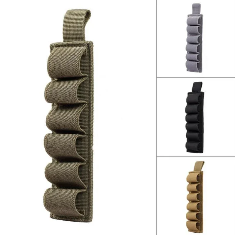 Tira de recarga de carcasa portátil, bolsa para balas de escopeta, portador de munición, Rifle táctico Airsoft, soporte para cartuchos de 6 conchas, accesorio de caza