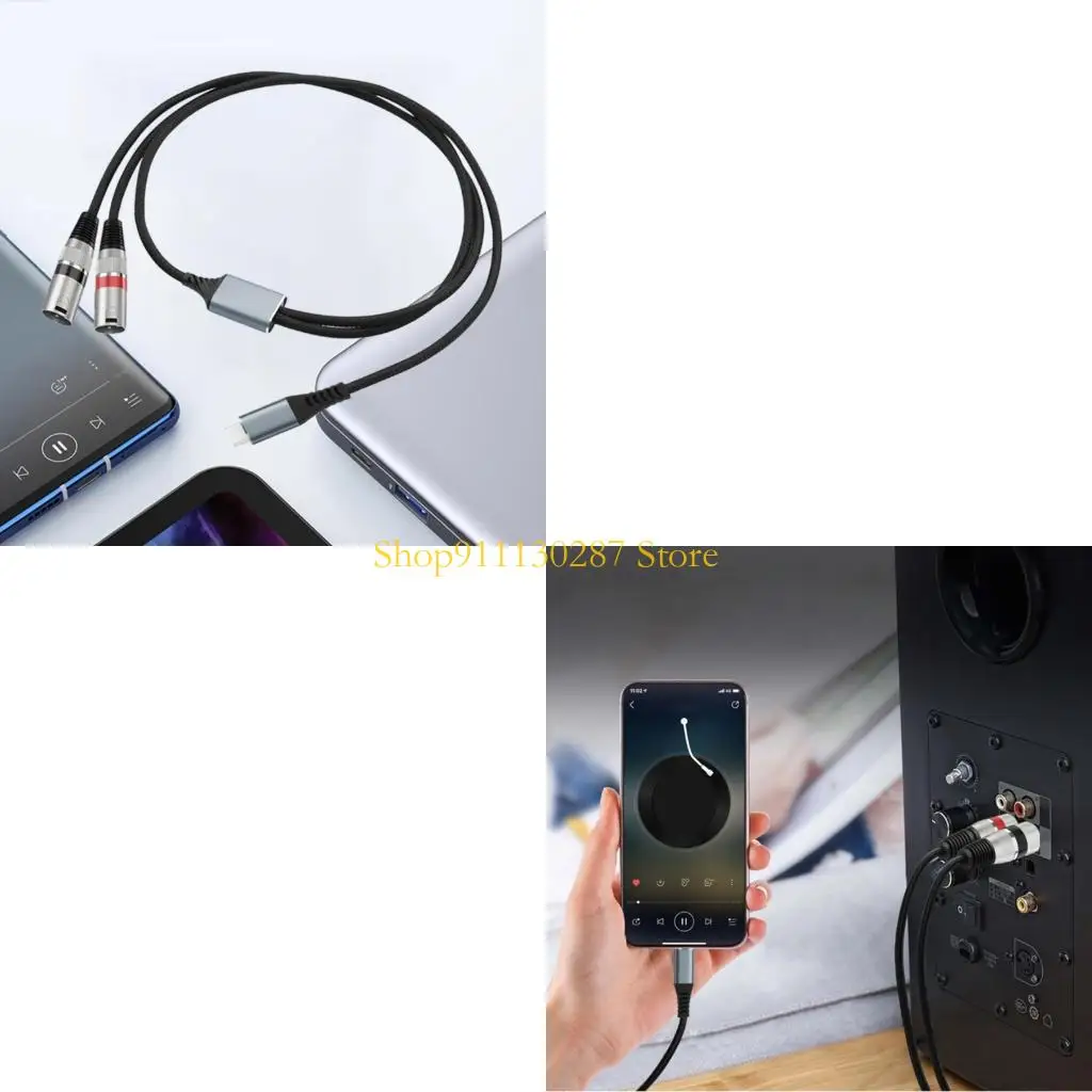 J1HC protegió cable trenzado masculino del doble XLRs del USB C para los sistemas sonido etapa los amplificadores