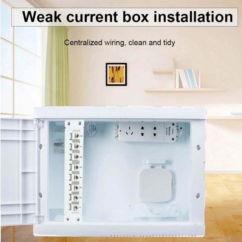 Panel conexión Ethernet 1U para montaje en pared/rack, bloque perforador para cableado CAT5e, envío directo - imagen 3