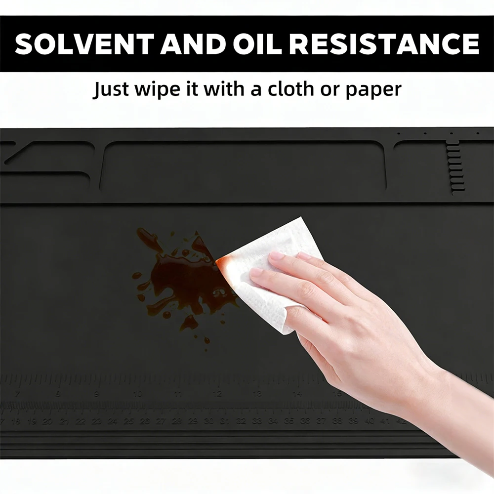 Estera de limpieza de pistola de 93x30cm, estera de limpieza de pistola de Rifle antideslizante con organizador magnético, bandeja de piezas, Kit de limpieza de pistola Universal - imagen 4