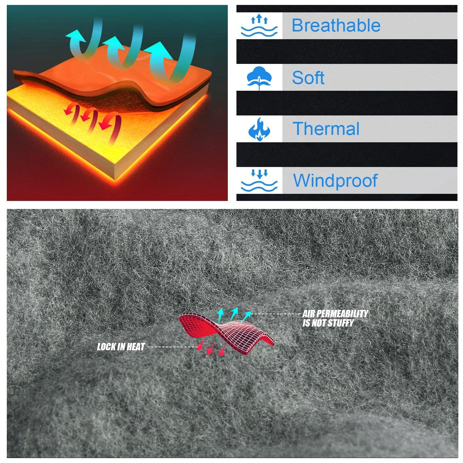 Calentador de cuello para clima frío, polaina de lana para invierno, cubierta facial para ciclismo, correr, senderismo, esquí, media máscara térmica, bufanda, Bandana para hombres y mujeres - imagen 5