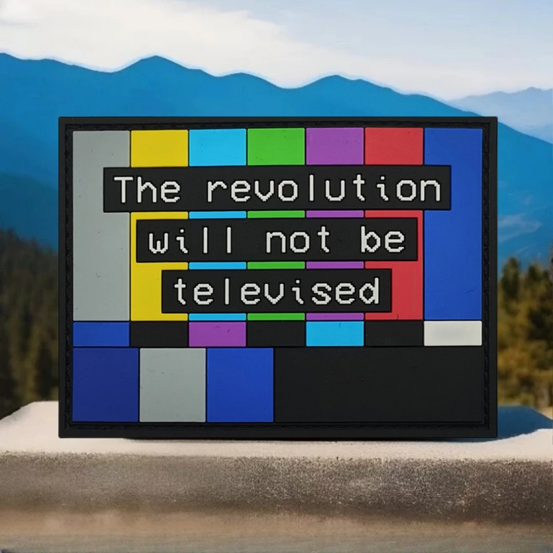 No será televisión insignia de moral táctica mochila militar brazalete decorativo parches de gancho y bucle de PVC para ropa - imagen 4