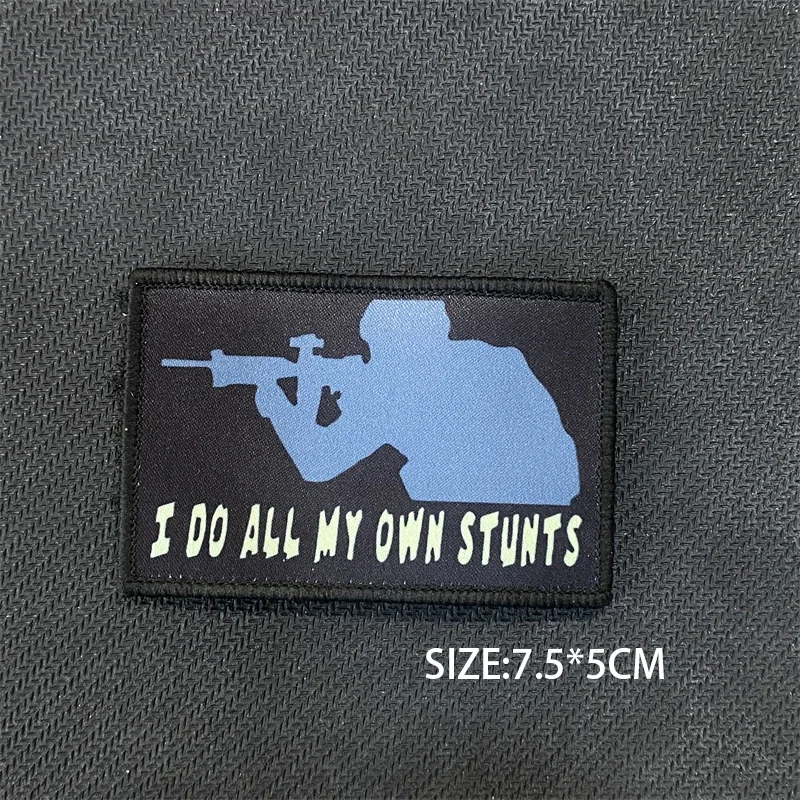 Parche impreso Patriot 1776, insignia de moral, hago todas mis propias acrobacias, pegatinas tácticas, parches de mochila de gancho y bucle - imagen 4