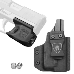 Para pistola Sig Sauer P365 Sig P365XL / P365 SAS, Mini luz táctica montada en riel Warriorland, linterna de caza derecha y funda