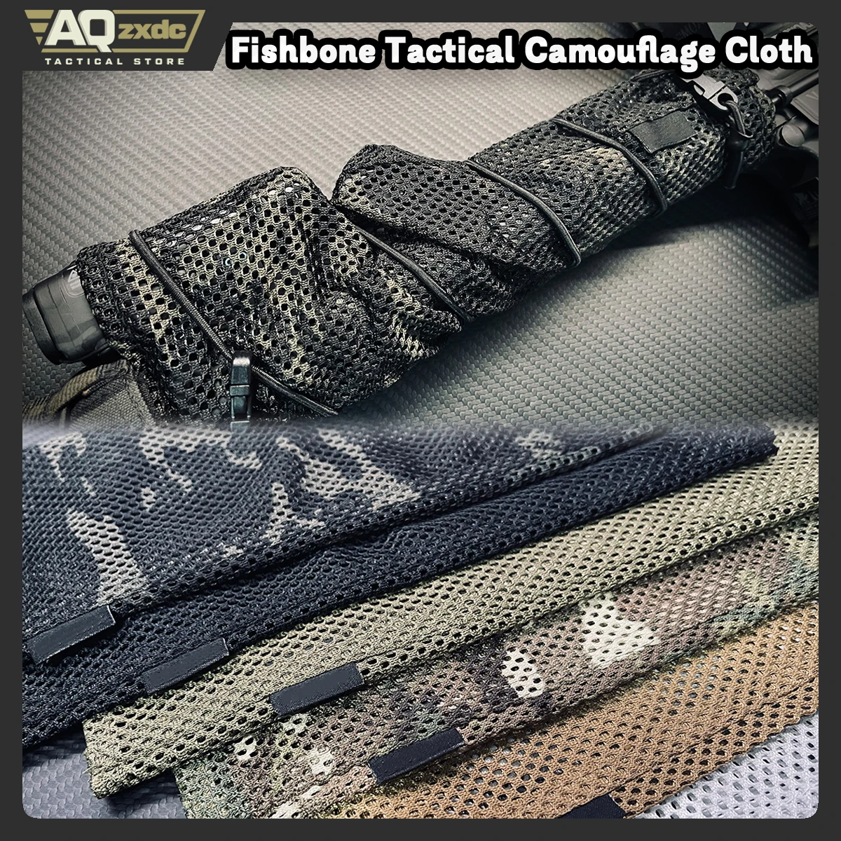 Paño anti-falsificación de espina de pescado para pistola de aire, para caza, decoraciones militares, tiro de fiesta, tela de camuflaje táctico