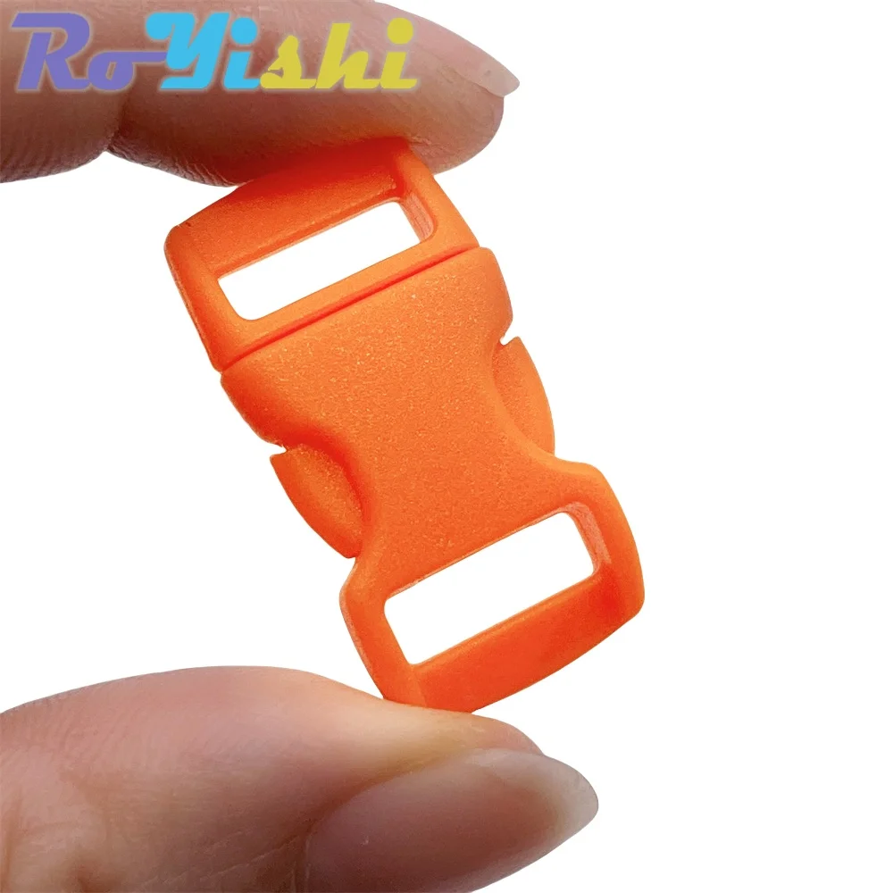 100 unids/pack 10mm Clip de hebilla de liberación lateral curvada de plástico colorido para pulsera de Paracord DIY correa de Collar para mascotas correas de mochila - imagen 4