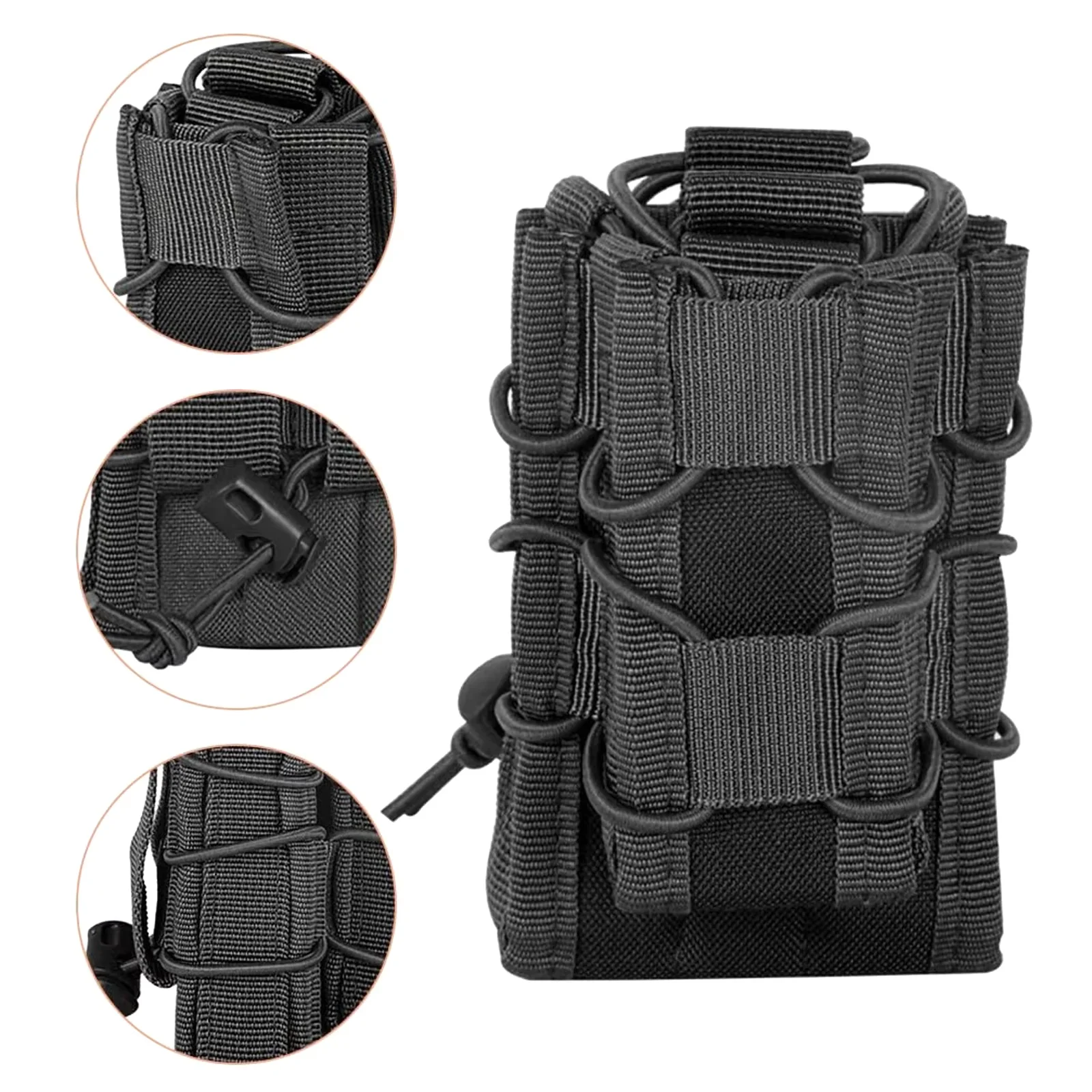Funda para revistas de pistola, bolsa para pistola Molle con tapa abierta para revistas de una sola pila, bolsas de nailon de alta calidad - imagen 2