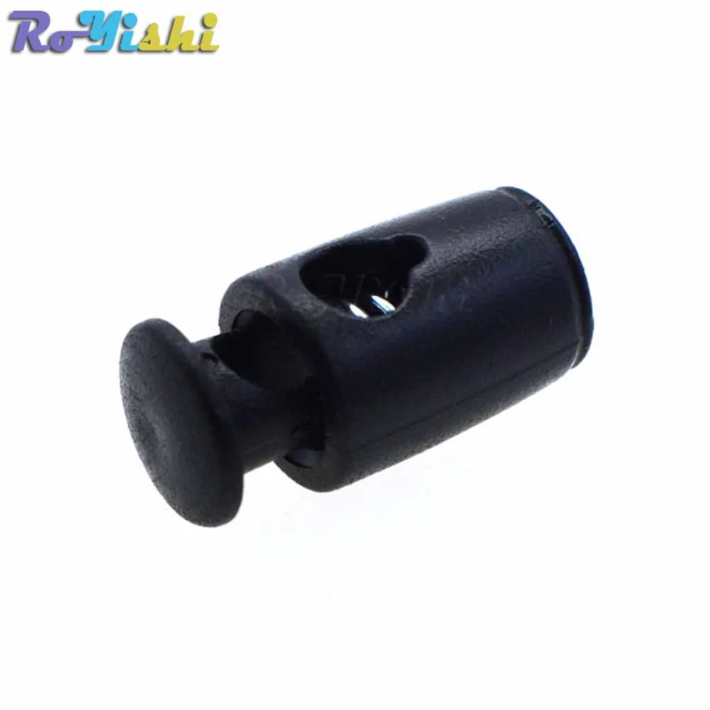 25 unids/pack tapón de bloqueo de cordón de plástico cilindro barril Clip de palanca para accesorios de ropa/bolsas/encaje de zapatos - imagen 3