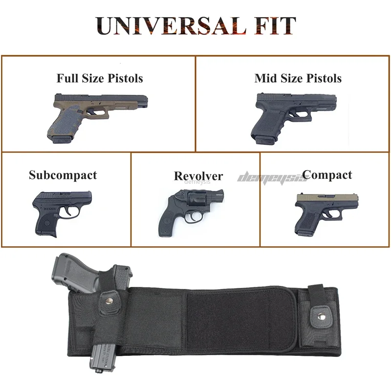 Funda táctica para banda para el vientre de transporte oculto, compatible con Glock, Ruger LCP, Sig Sauer, Ruger, Kahr, Beretta, 1911,S&W M&P - imagen 3
