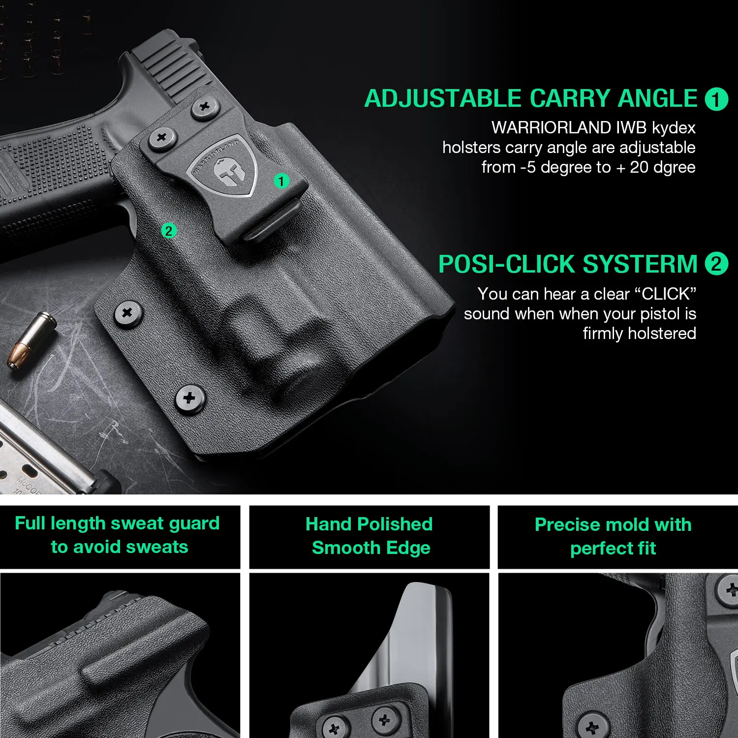 Funda IWB Kydex Glock 17/19 con corte óptico para TLR-8/TLR-8A - imagen 3