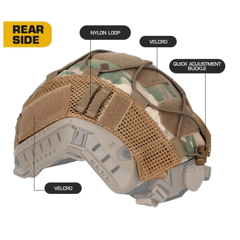 Funda de casco OPHIDIAN para casco Fast MH PJ BJ OPS-Core, funda para casco de Paintball Airsoft con cordón elástico - imagen 3