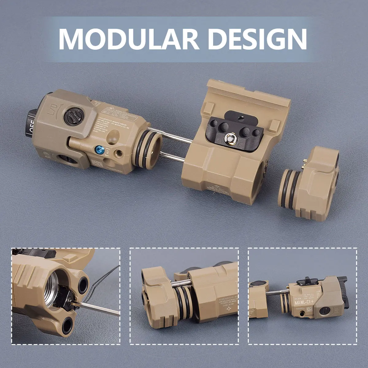 MAWL C1 visión nocturna Rifle alcance óptico Monocular verde láser blanco luz LED armas Scout AR15 HK416 Picatinny Rail Offset - imagen 4