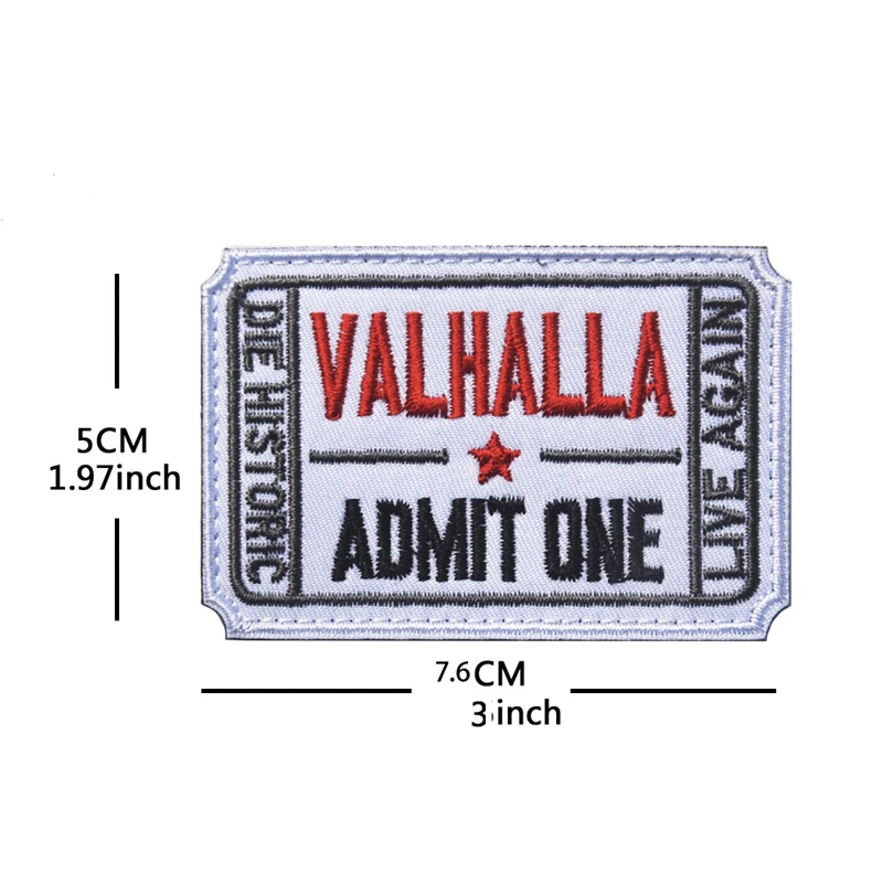 Parches bordados de gancho y bucle valhalla, capítulo moral, mitología del caballito, ropa para exteriores, mochila, parche diy, insignia de PVC - imagen 4